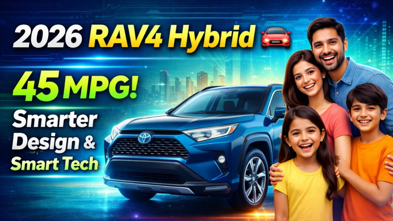 2026 Toyota RAV4 Hybrid के नए डिजाइन, 45 MPG माइलेज, फैमिली-फ्रेंडली स्मार्ट टेक्नोलॉजी और कीमत से जुड़ी पूरी जानकारी पढ़ें।