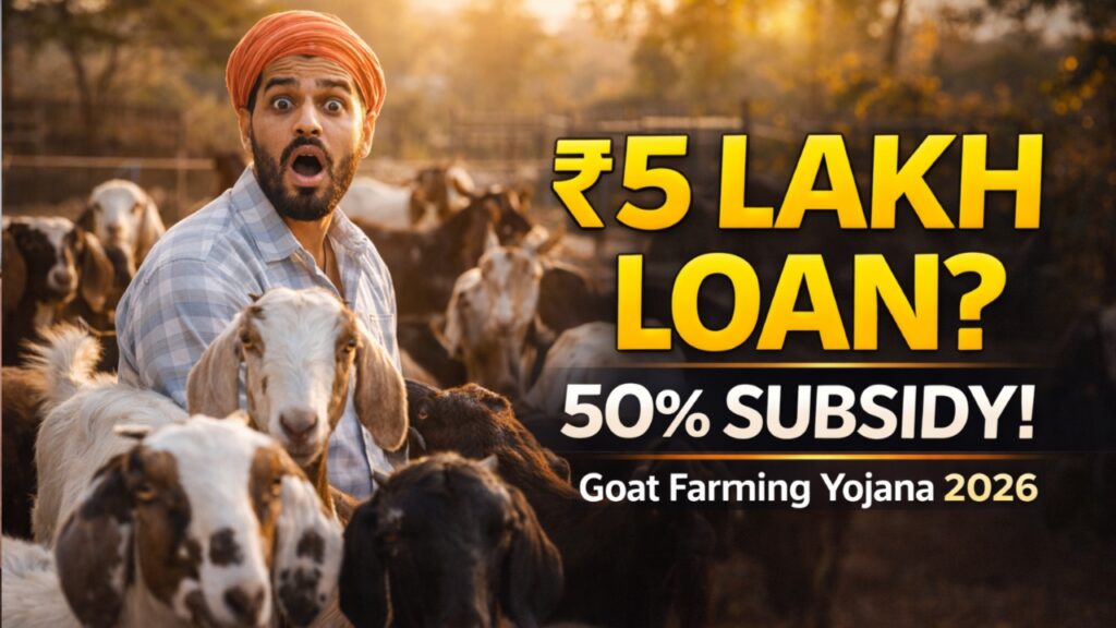 Goat Farming Loan Yojana 2026: ₹50,000 से ₹5 लाख लोन + 50% सब्सिडी, आज ही आवेदन करें!