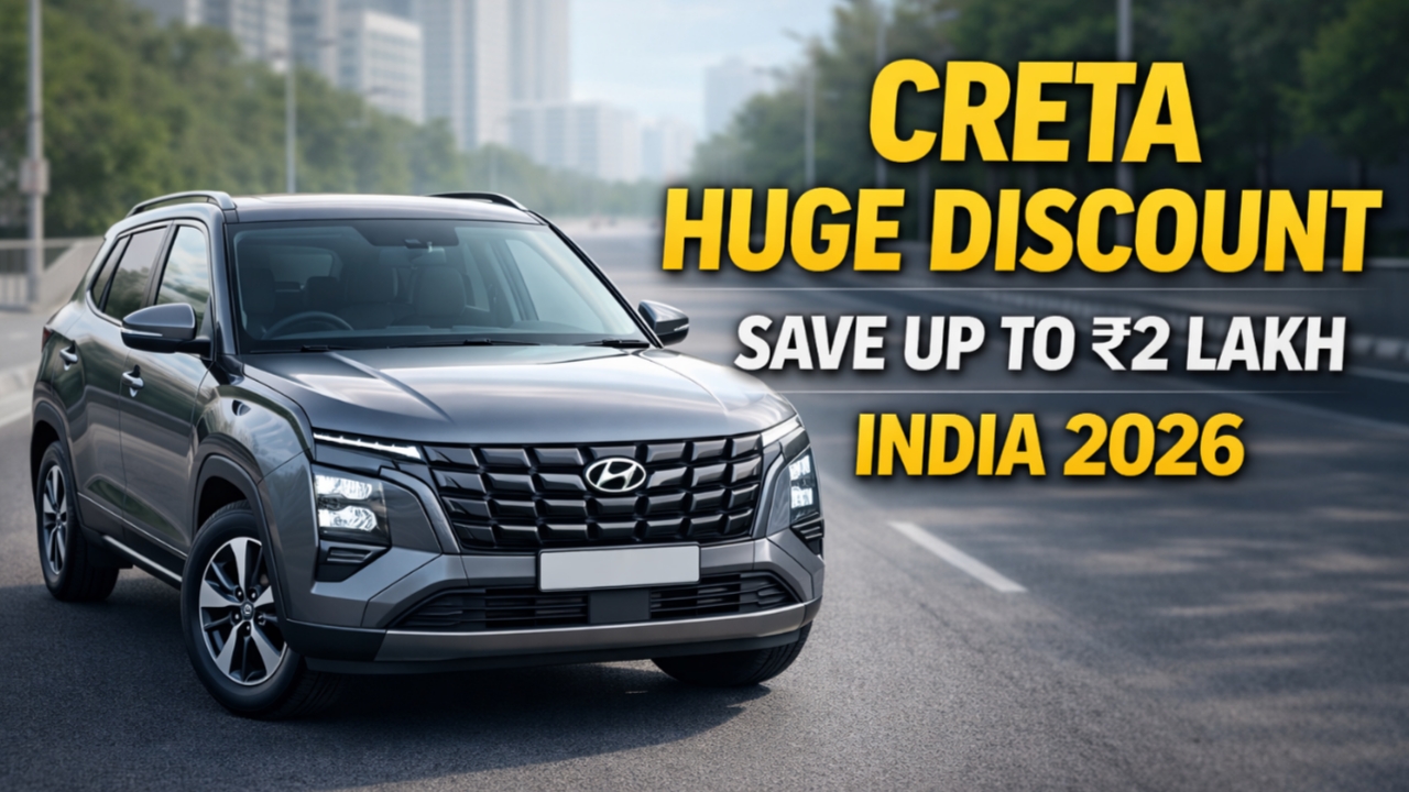 Hyundai Creta Discount India 2026: ₹2 Lakh तक की भारी छूट, अभी खरीदें! 1 Hyundai Creta Offer 2026: Limited Time SUV Deal You Can’t Miss