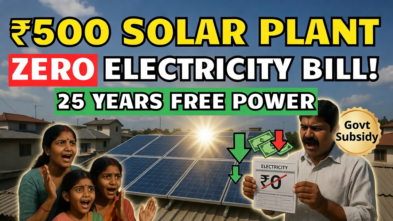 Now Zero Electricity Bill Install Rooftop Solar Plant at Just ₹500