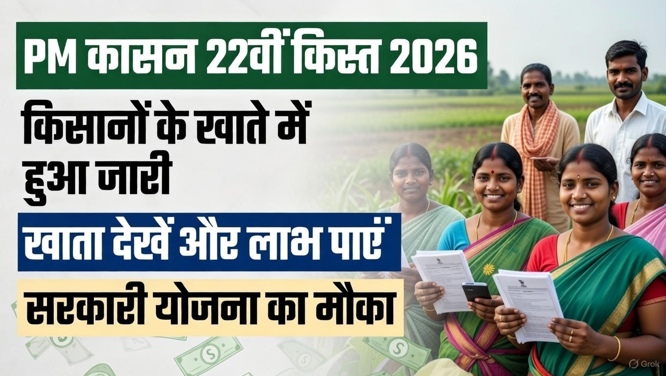 PM Kisan 22th Kist 2026: किसानों भाइयों की हुई बल्ले-बल्ले, किसानों के खाते में 22वीं किस्त हुई जारी