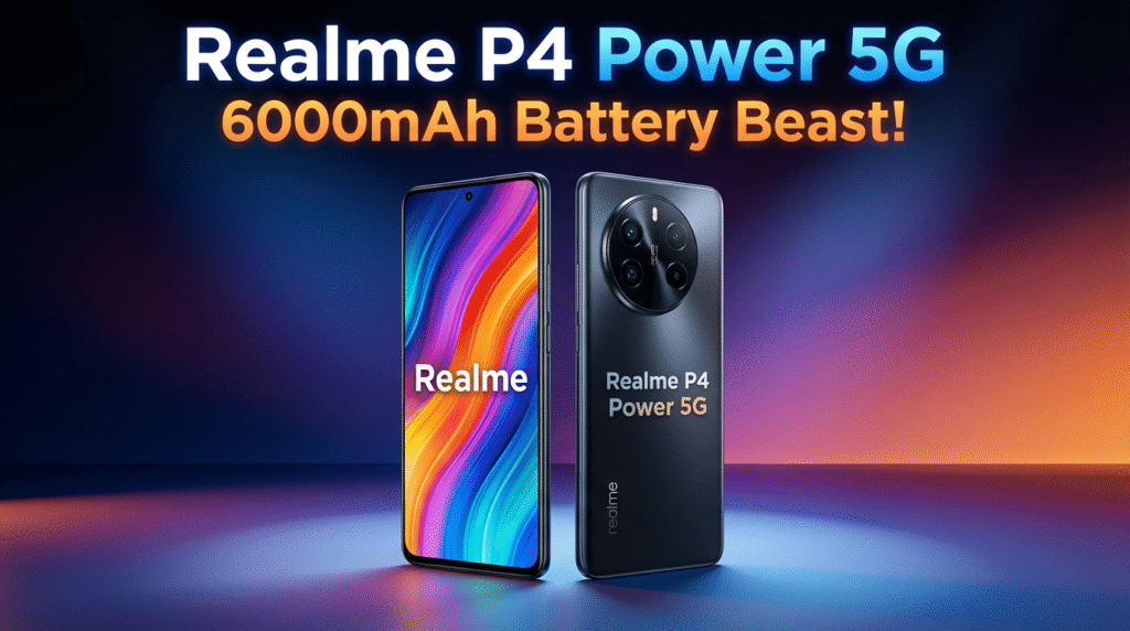 Realme P4 Power 5G स्मार्टफोन में मिलती है 6000mAh की बड़ी बैटरी, फास्ट चार्जिंग, 120Hz डिस्प्ले और 5G सपोर्ट। जानिए पूरी जानकारी, फीचर्स और कीमत।