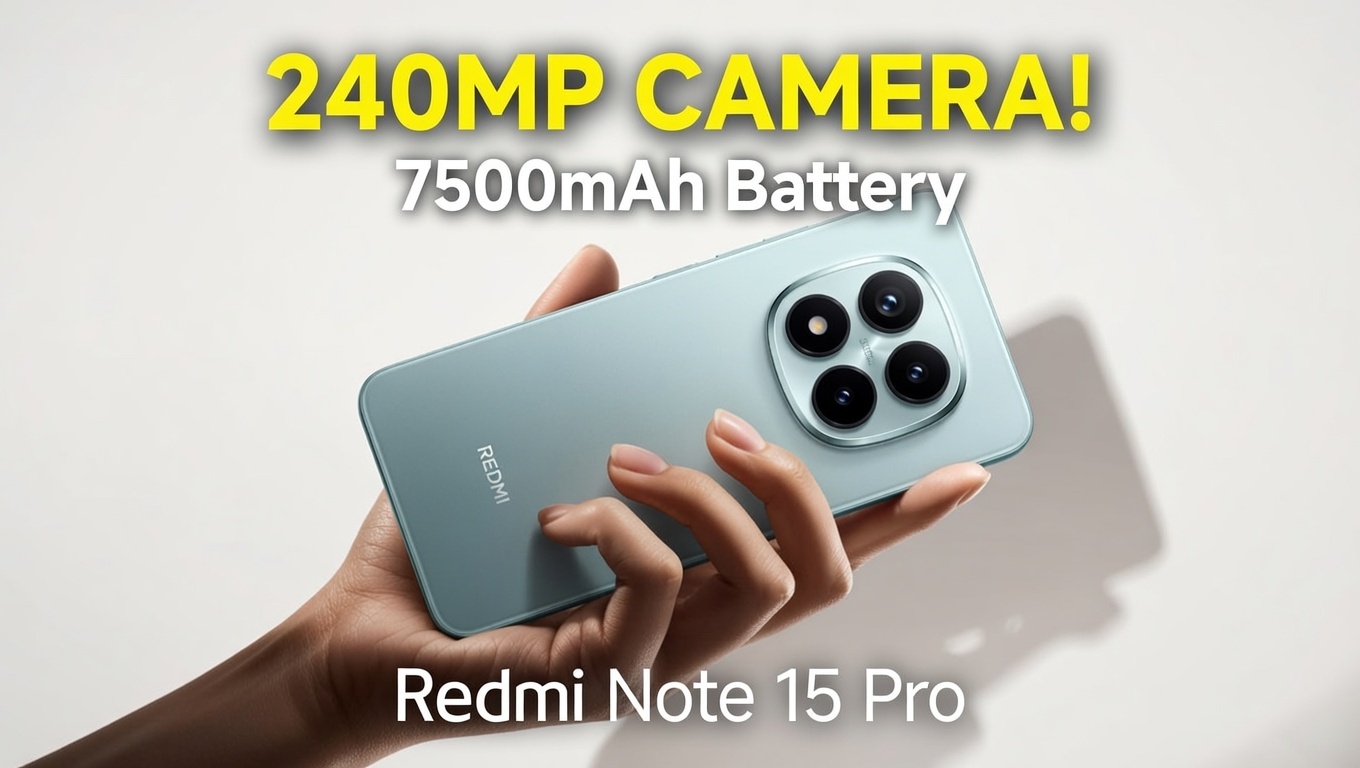 ₹20,000 से कम में 240MP कैमरा! Redmi Note 15 Pro ने मार्केट हिला दिया 1 Redmi Note 15 Pro लॉन्च हो चुका है, जिसमें 240MP कैमरा, 7500mAh बैटरी, दमदार प्रोसेसर और कम कीमत दी गई है। पूरी जानकारी