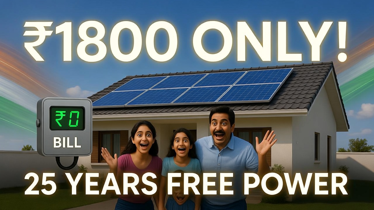 Surya Ghar Yojana 2026 के तहत सिर्फ ₹1800 में 3kW Rooftop Solar Plant लगवाएं। जानें सब्सिडी