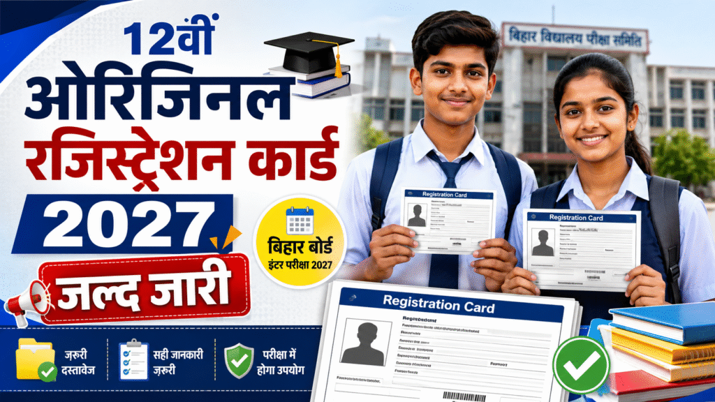 Bihar Board 12th Original Registration Card 2027